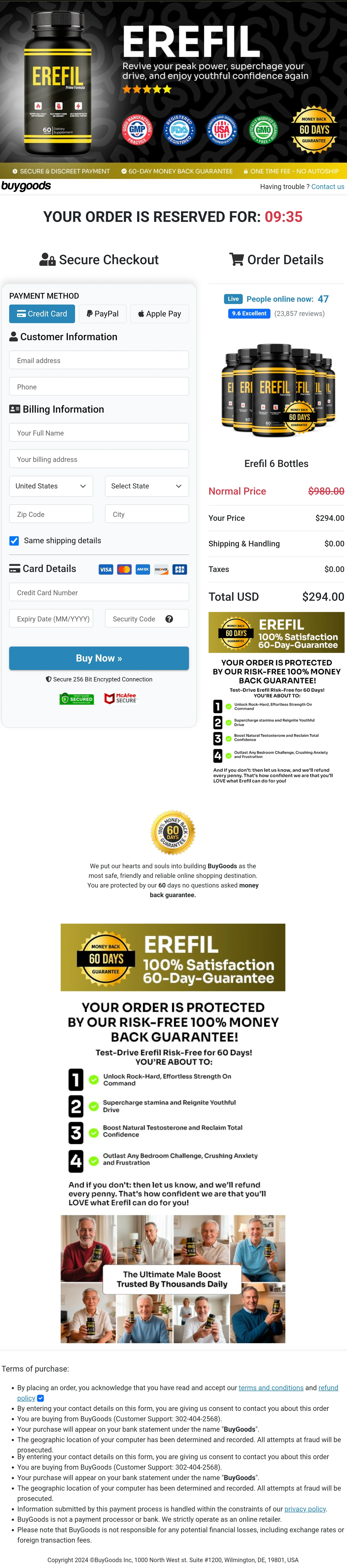 Erefil order form